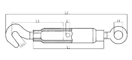 Tipo de US Drop Forjado Galvanizado Torno de acero inoxidable Gancho Ojo Torno de acero inoxidable